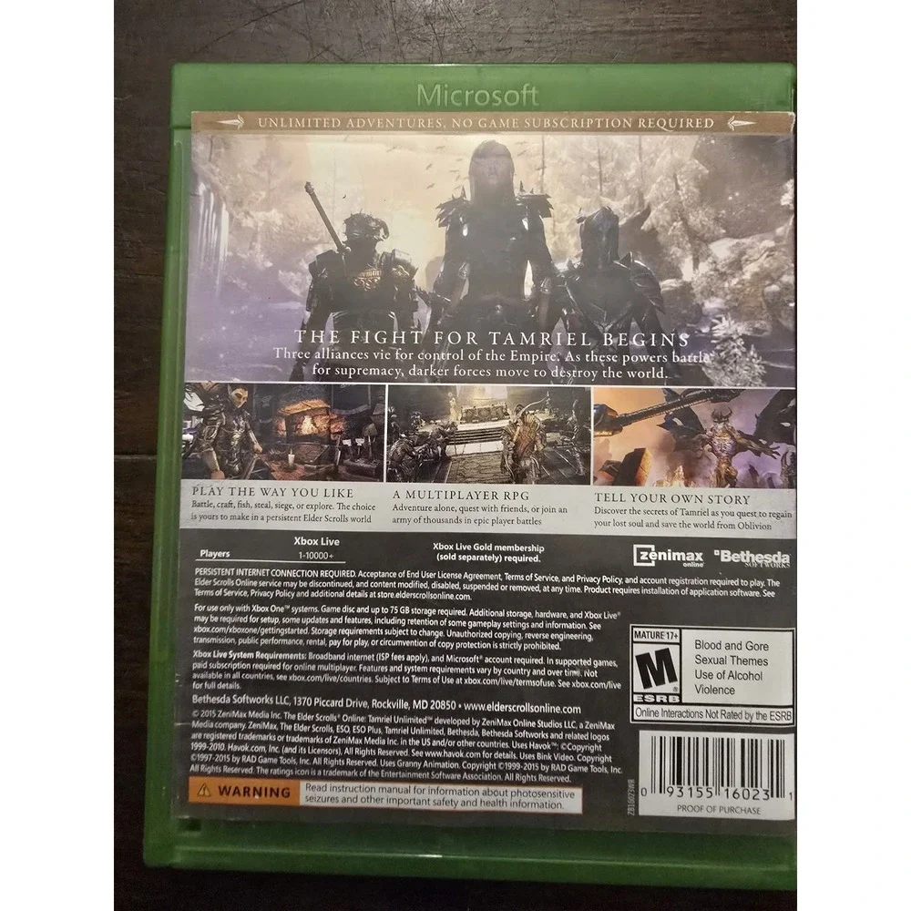 The Elder Scrolls Online: Tamriel Unlimited Xbox One Game‎